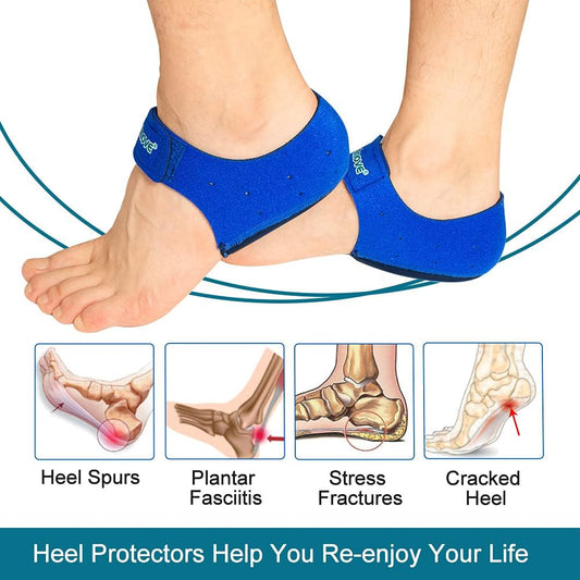 Welnove Heel Pads for Achilles Tendonitis, Heel Spurs, Plantar Fasciitis, Heel Bursitis, Heel Pain, and Cracked Heels (2 pieces) | Heel Strap