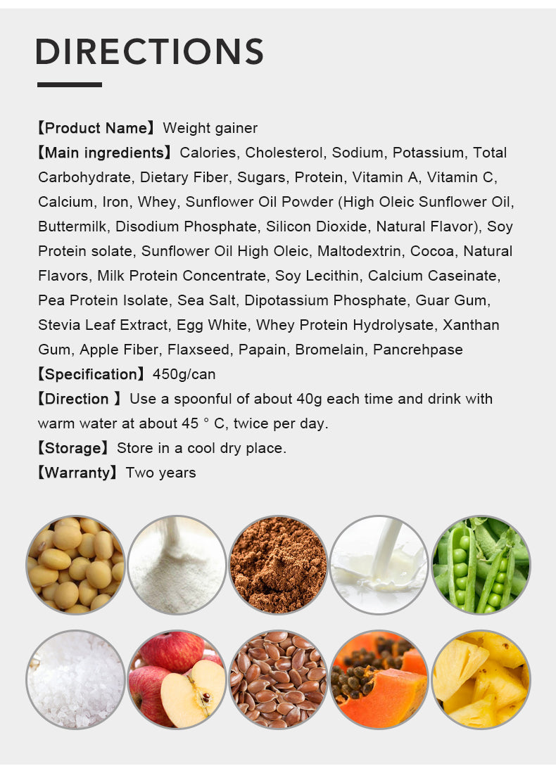 WINSTOWN Weight Gainer Powder (450g Pack, 25g Protein, 60g Carbs) | Dietary Supplement for Muscle Mass, Weight Gain, and Muscle Recovery