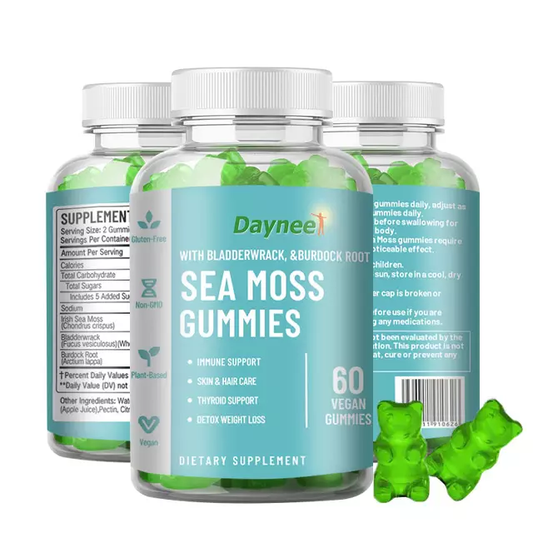 Sea Moss Gummies (1750mg) with Bladderwrack and Burdock Root | Dietary Supplement for Immune, Skin, Hair, Thyroid, and Weight Loss