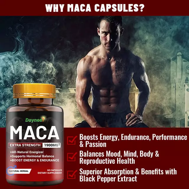 Maca Capsule for Men (1900MG) | Dietary Supplement for Man Power, Sexual Enhancement and Male Fertility