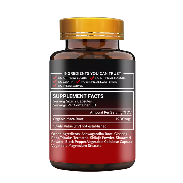 Maca Capsule for Men (1900MG) | Dietary Supplement for Man Power, Sexual Enhancement and Male Fertility