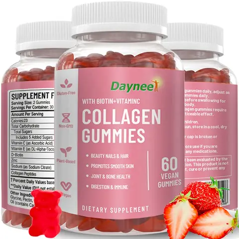 Collagen Gummies with Biotin and Vitamin C | Dietary Supplement for Skin, Hair, Bone, Joint and Nail Care