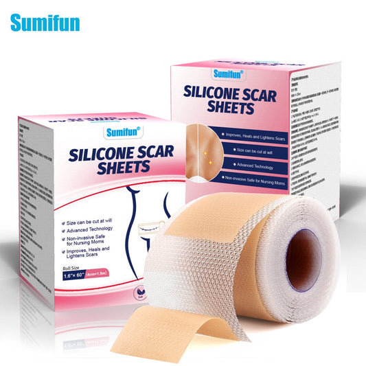 Silicone Scar Sheets (4*150cm, Brown color) | Scar Repair Tapes for New & Old Scars and Stretch Marks