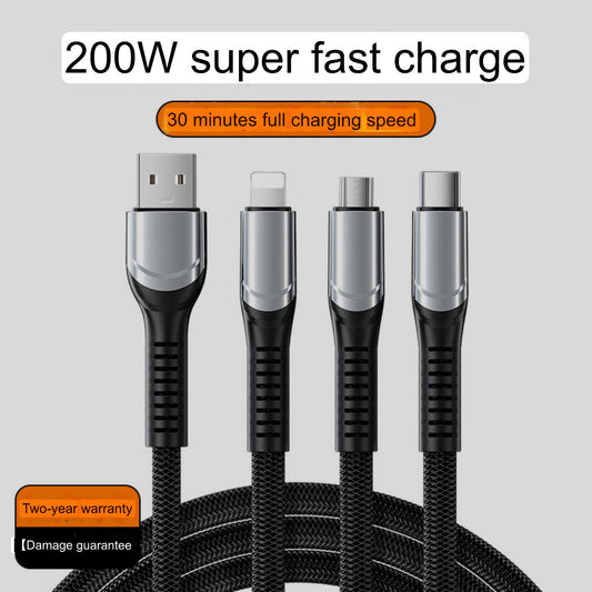 200W 3-in-1 Super Fast Charging Cable (1.8 and 2.0 meters)