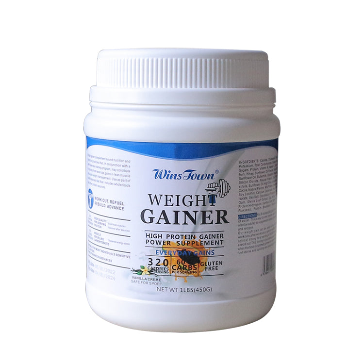 WINSTOWN Weight Gainer Powder (450g Pack, 25g Protein, 60g Carbs) | Dietary Supplement for Muscle Mass, Weight Gain, and Muscle Recovery