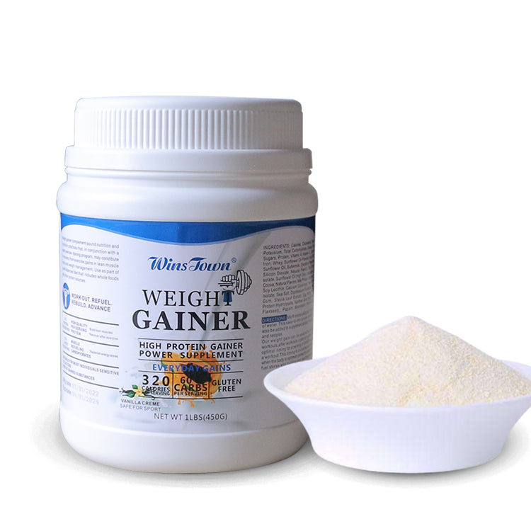 WINSTOWN Weight Gainer Powder (450g Pack, 25g Protein, 60g Carbs) | Dietary Supplement for Muscle Mass, Weight Gain, and Muscle Recovery