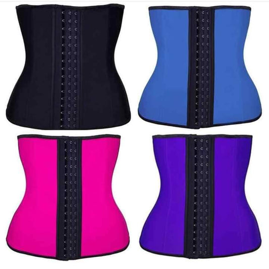 4-Steel Boned Latex Waist Trainer Corset with 3-Eye Hooks