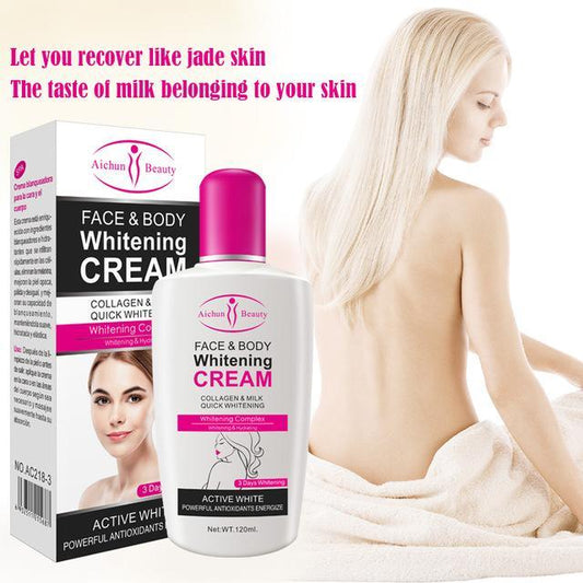 Face and Body Whitening Cream with Collagen and Milk