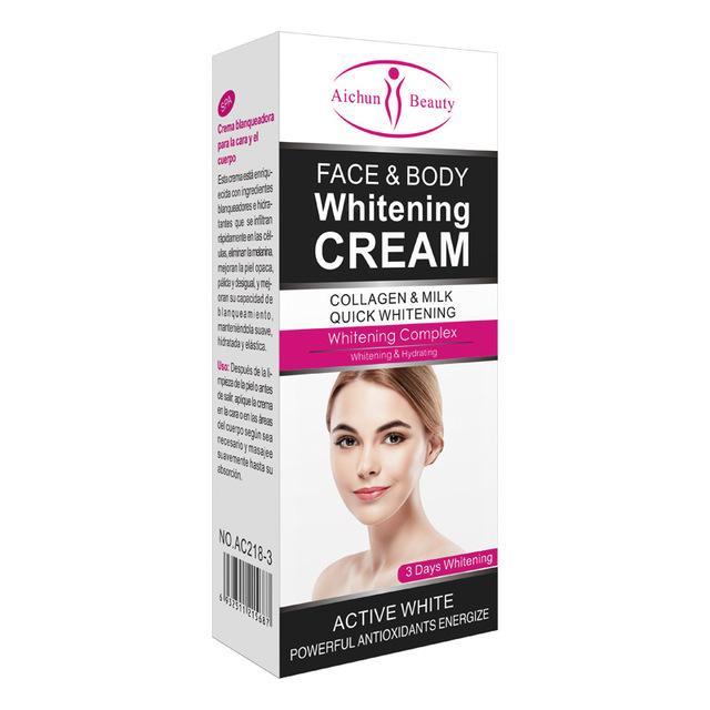 Face and Body Whitening Cream with Collagen and Milk