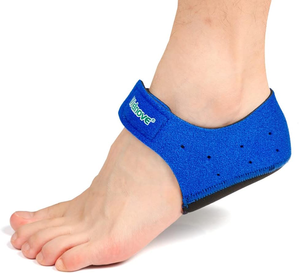 Welnove Heel Pads for Achilles Tendonitis, Heel Spurs, Plantar Fasciitis, Heel Bursitis, Heel Pain, and Cracked Heels (2 pieces) | Heel Strap