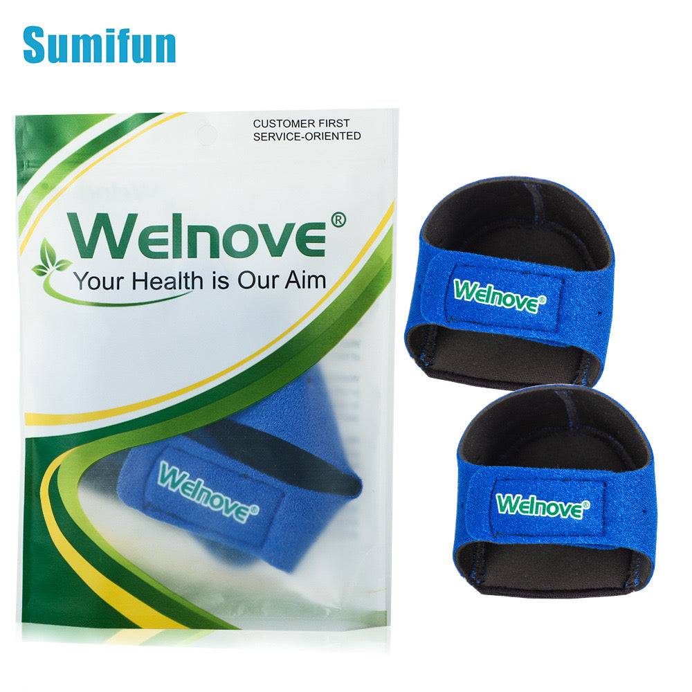 Welnove Heel Pads for Achilles Tendonitis, Heel Spurs, Plantar Fasciitis, Heel Bursitis, Heel Pain, and Cracked Heels (2 pieces) | Heel Strap