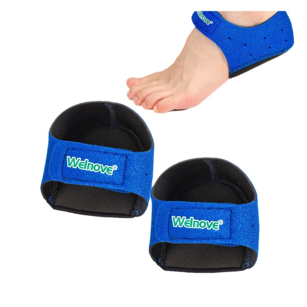 Welnove Heel Pads for Achilles Tendonitis, Heel Spurs, Plantar Fasciitis, Heel Bursitis, Heel Pain, and Cracked Heels (2 pieces) | Heel Strap