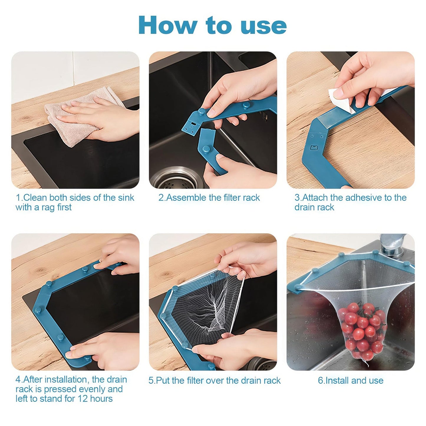 Kitchen Sink Draining Rack (with 1 Draining Net) | Disposable Kitchen Sink Filter