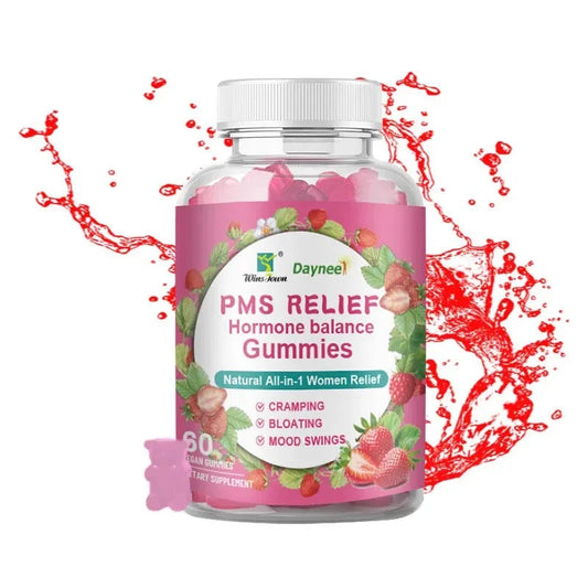 PMS Relief and Hormonal Balance Gummies | Dietary Supplement for Cramping, Bloating, and Mood Swing