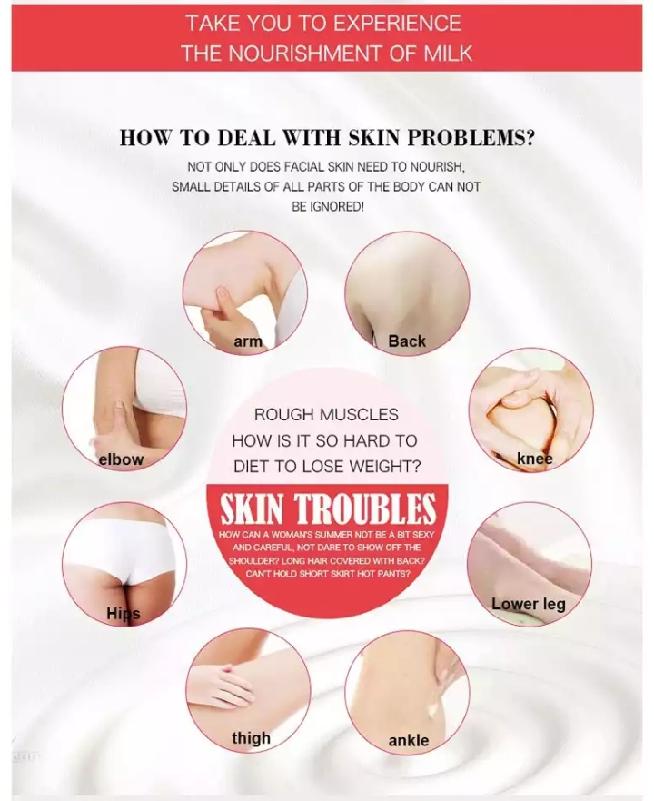 Face and Body Whitening Cream with Collagen and Milk