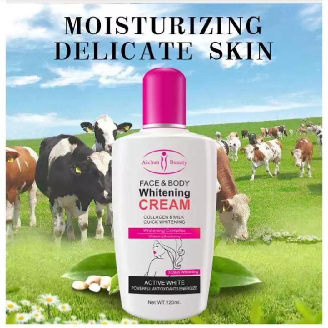 Face and Body Whitening Cream with Collagen and Milk