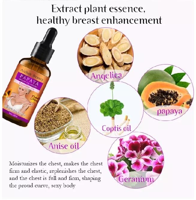 Papaya Breast Enlarging Oil | Essential Oil for Bust Lifting, Enhancing, and Sagging Breasts