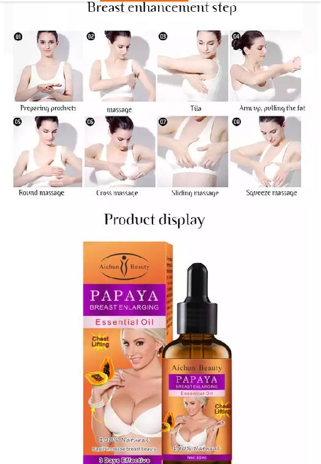 Papaya Breast Enlarging Oil | Essential Oil for Bust Lifting, Enhancing, and Sagging Breasts