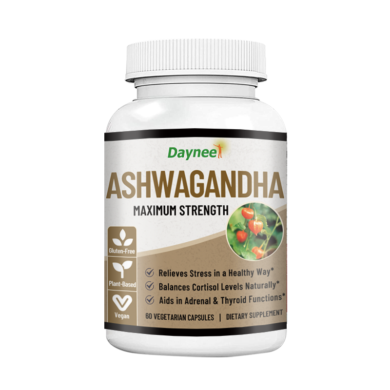 Ashwagandha Capsules with Maca and Vitamin C | Dietary Supplement for Stress, Energy, Focus, Thyroid, and Blood Pressure