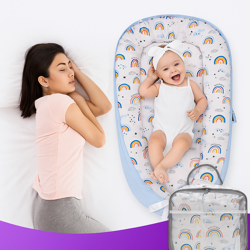 Portable Baby Nest Bed for Newborns (0-18 months old, 90*50cm size) | Travel-Friendly Baby Lounger and Co-Sleeper Bed