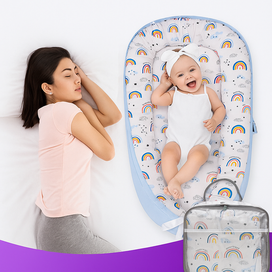 Portable Baby Nest Bed for Newborns (0-18 months old, 90*50cm size) | Travel-Friendly Baby Lounger and Co-Sleeper Bed