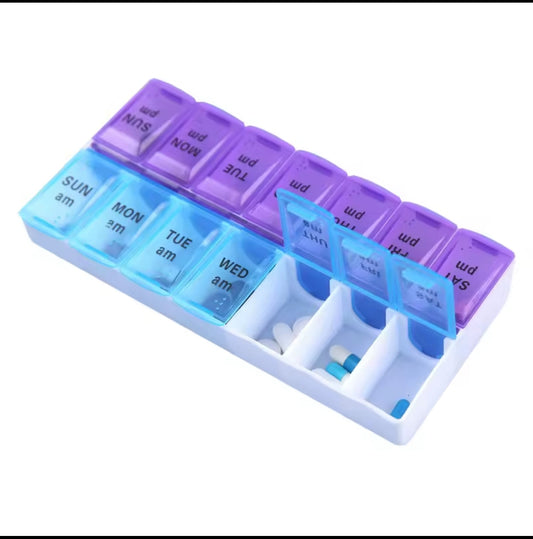 7-Day AM/PM Portable Pill Organizer (Unscented) | Weekly Pill Box