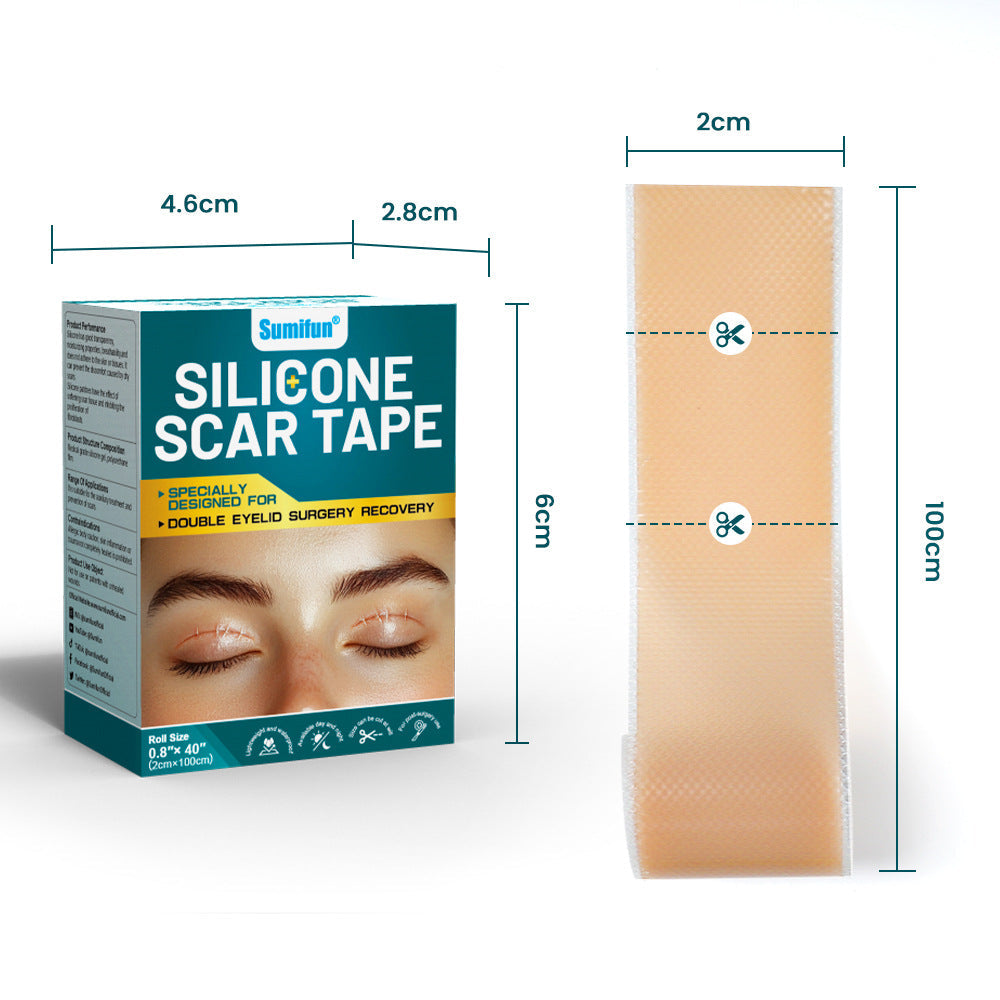 Silicone Scar Tape (2×100cm, Brown color) | Scar Repair Sheet for New & Old Scars and Stretch Marks