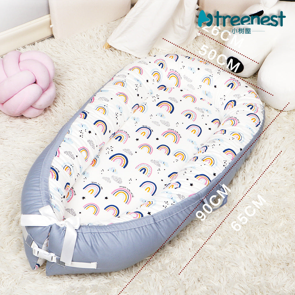 Portable Baby Nest Bed for Newborns (0-18 months old, 90*50cm size) | Travel-Friendly Baby Lounger and Co-Sleeper Bed