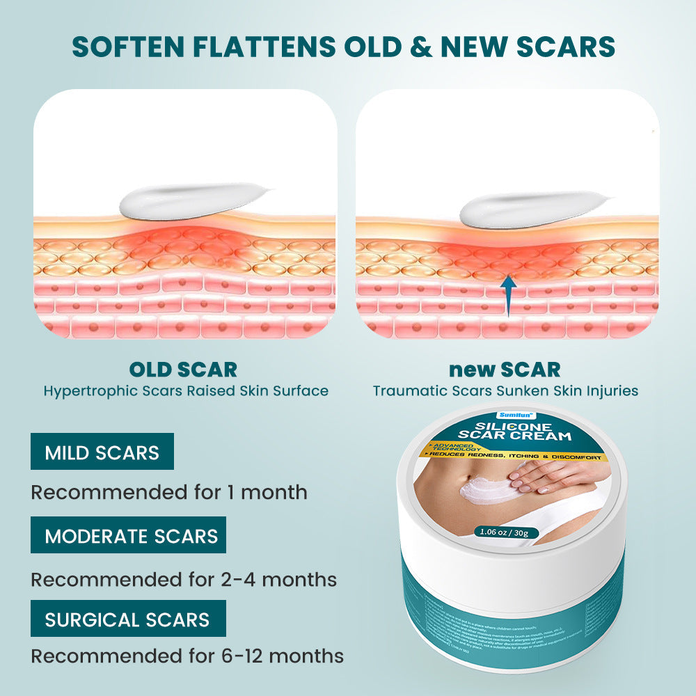 Silicone Scar Cream (30 grams) | Topical Cream for Old and New Scars