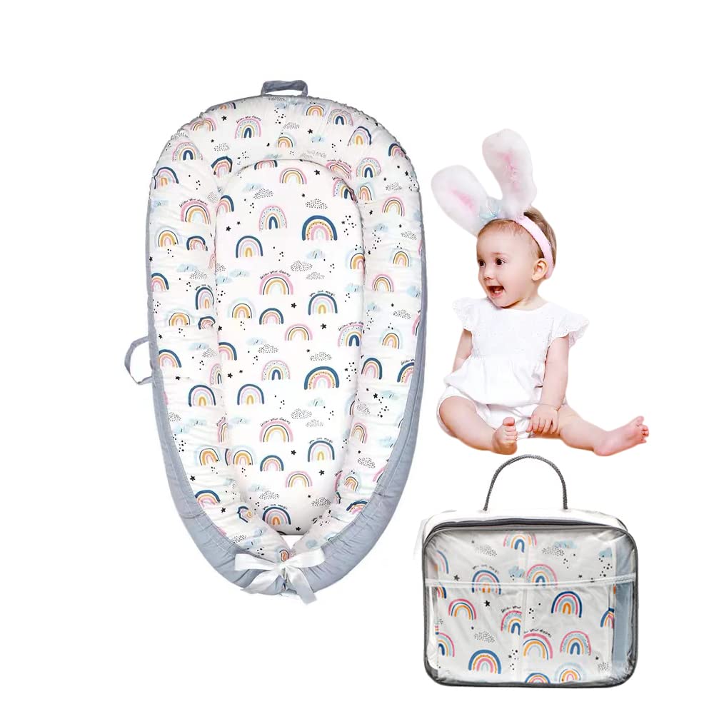 Portable Baby Nest Bed for Newborns (0-18 months old, 90*50cm size) | Travel-Friendly Baby Lounger and Co-Sleeper Bed