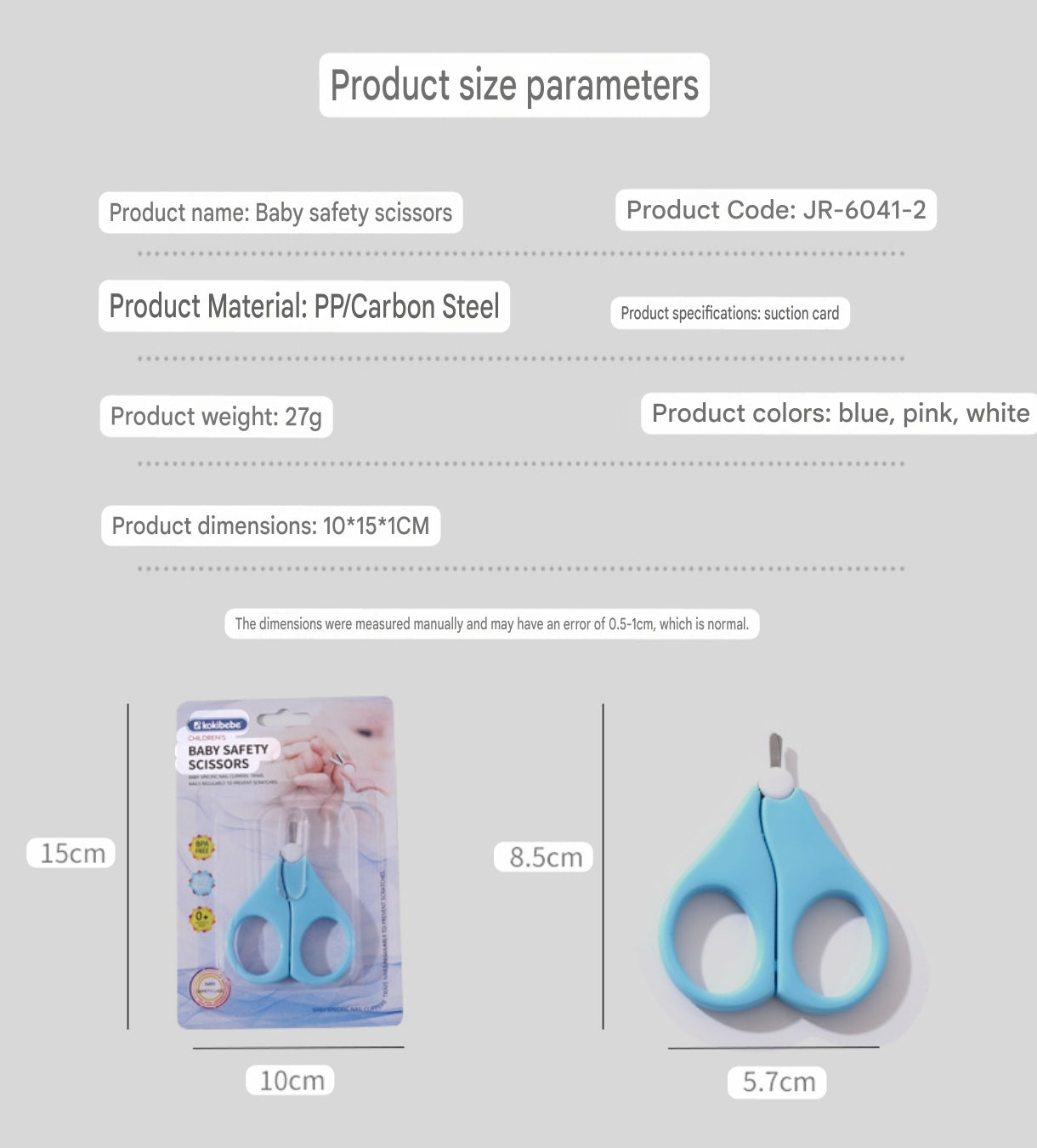 Rounded-Tip Baby Safety Scissors | Nail Trimming Scissors for Babies and Toddlers
