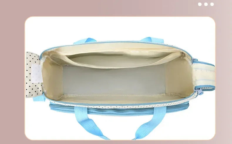 5-in-1 Diaper Bag Set with Large Bag, Small Bag, Bottle Bag, Food Bag, and Diaper Changing Pad