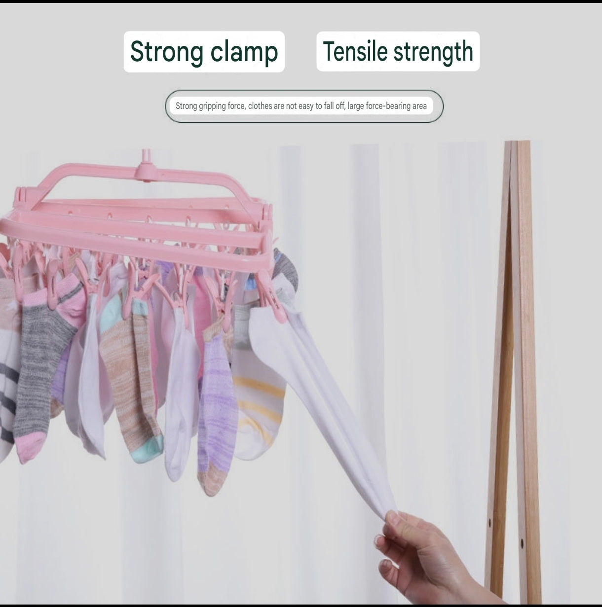 32-Clip Foldable Drying Hanger with 360° Rotating Hook | Rectangular Space-Saving Drying Rack