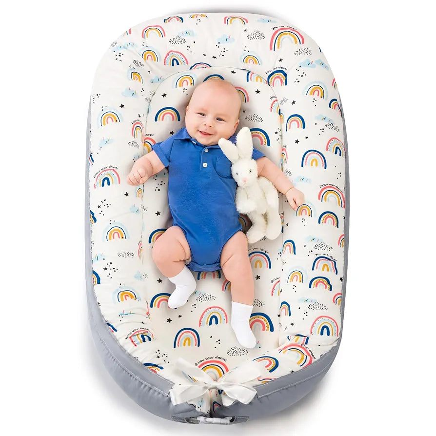 Portable Baby Nest Bed for Newborns (0-18 months old, 90*50cm size) | Travel-Friendly Baby Lounger and Co-Sleeper Bed